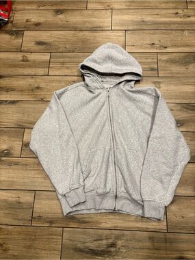 Cotton On Oversized Fit Zip Up Hoodie Sweatshirt Mens Large Light Grey Boxy
